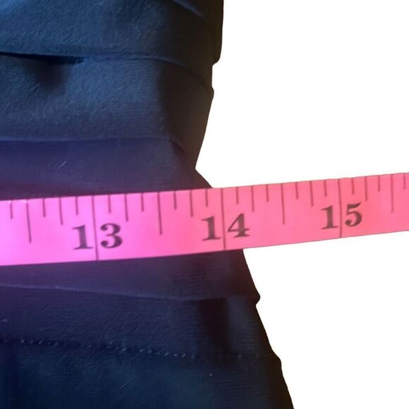 Cache Y2K Vintage Black Beaded Bodycon Pleated Cocktail Mini Dress Sz 8 Party - Picture 10 of 12